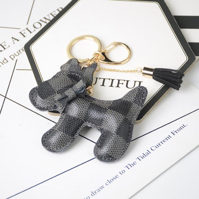 Acessórios de couro por atacado Diamond Bear Keychain Keychains dos ornamento do saco do pendente da corrente chave do cão do urso para mulheres