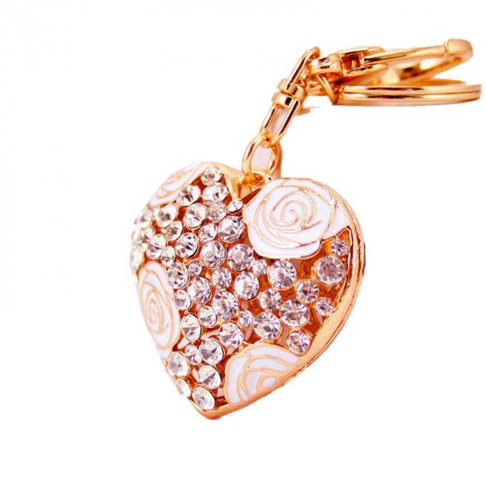 As mulheres por atacado do pendente do metal de Diamond Crystal Perfume Car Key Ring ensacam os acessórios Keyhains de cristal para presentes