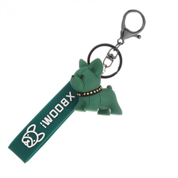 Corrente chave feita sob encomenda de buldogues franceses do plutônio de Pit Bull Car Key Ring da resina criativa por atacado do presente