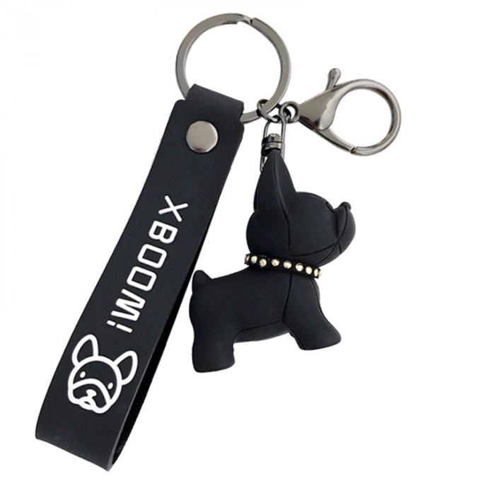 Corrente chave feita sob encomenda de buldogues franceses do plutônio de Pit Bull Car Key Ring da resina criativa por atacado do presente