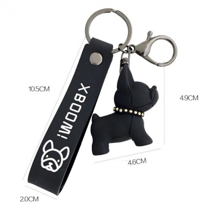 Corrente chave feita sob encomenda de buldogues franceses do plutônio de Pit Bull Car Key Ring da resina criativa por atacado do presente