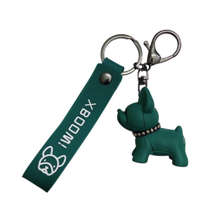 Corrente chave feita sob encomenda de buldogues franceses do plutônio de Pit Bull Car Key Ring da resina criativa por atacado do presente
