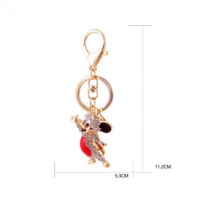 As mulheres por atacado do pendente do metal de Diamond Crystal Mouse Car Key Ring ensacam os acessórios Keyhains de cristal para presentes