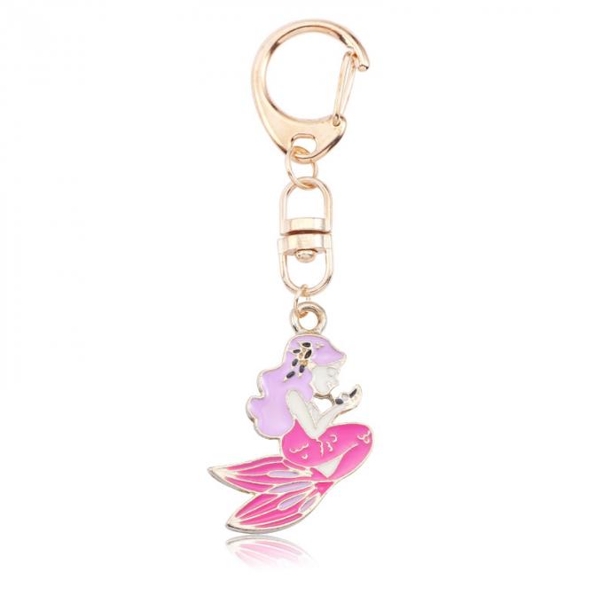 Acessórios chaves por atacado Keyhains de cristal de Diamond Crystal Mermaids Watermelons Moon Car Ring Metal Pendant Women Bag para presentes